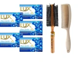 Lux Lüx Sabun Mavi 80 Gr. Aqua Sparkle 5 Adet Sabun Bio Care Saplı Tarak Saç Fırçası Klasik Şekil Verme Fön 1+1 Adet - 1