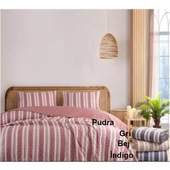 Colors & Colors Tuana Pudra Pamuk Keten Çift Kişilik Yatak Örtüsü Seti (220x240) - 1