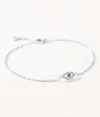 Minimal Nazar Boncuk Göz Kadın Gümüş Bileklik thumbnail 3