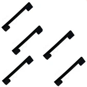 Lüx Çekmece Kulpları Dolap Mobilya Kulp Düz Siyah 96-128 mm Metal Kulp 5 Adet - 1