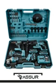 Assur 21V Darbeli Kömürsüz 4'lü Set Taşlama - Somun Sıkma Sökme - Matkap Vidalama -  Kırıcı Delici Hilti thumbnail 2