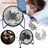 Masaüstü Metal Siyah Usb Fan Masa Üstü Vantilatör Serinletici Mini Vantilatör Fan Mini Klima 14cm - 2