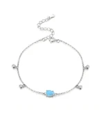 Damla Model Mavi Opal Taşılı Kadın Gümüş Bileklik thumbnail 1