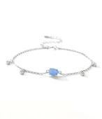 Damla Model Mavi Opal Taşılı Kadın Gümüş Bileklik thumbnail 3