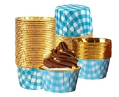 Cupcake/Muffin /Suffle Kek Kapsülü Mavi Desenli 50 Li thumbnail 1