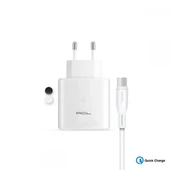 ACL H2 3.4A, 18 Watt Q.C 3.0 1xUSB 1mt USB-C Kablolu Seyahat Şarj thumbnail 2