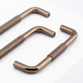 Tırtıklı Bronz Metal Kulp 320 mm 32 cm Mobilya Çekmece Dolap Dolabı Modern Kapak Kulpları thumbnail 6