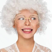 Yuvarlak Cam John Lennon Tarzı Hippi İmaj Gold Çerçeveli Şeffaf Gözlük thumbnail 2