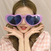 Mega Boy Büyük Kalp Şekilli Parti Gözlüğü 12 Adet Rengarenk thumbnail 2