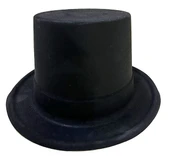 Siyah Renk Plastik Nubuk Kadife Kaplama Fötr Şapka 11 Cm thumbnail 1