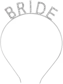 Gümüş Renk Bekarlığa Veda Kristal Taş Bride Tacı İthal 16x10 Cm thumbnail 2