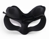 Siyah Renk Süet Kaplama Üzeri Gümüş Mavi Simli Kedi Maskesi 17x14 Cm thumbnail 3