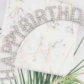 Gümüş Kristal Taşlı Happy Birthday Doğum Günü Tacı İthal Ürün A Kalite 17x16 Cm thumbnail 3