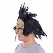 Lateks Dişli Korku Maskesi Saçlı Yarım Surat thumbnail 2