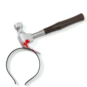 Kafaya Saplanmış Kahverengi Saplı Çekiç Şaka Tacı thumbnail 2