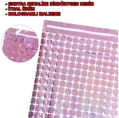 Ekstra Metalize Rose Gold Renk Disko Dikdörtgen Kesim Kapı Perdesi Dekorasyon 1x2 Metre thumbnail 5