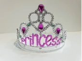 Gümüş Renk Prenses Yazılı Parti Tacı 60 Cm thumbnail 3