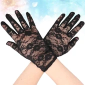 Siyah Renk Bilek Boyu Dantel Eldiven Yetişkin Boy thumbnail 3