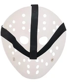 Beyaz Renk Kırmızı Çizgili Tam Yüz Hokey Jason Maskesi Hannibal Maskesi thumbnail 5