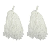 1 Çift ( 2 Adet ) Beyaz Renk 23 Nisan Gösteri Ponponu thumbnail 2