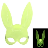 Karanlıkta Parlayan Fosforlu Tavşan Maskesi – Glow Bunny Masquerade Maske (32x22 Cm) thumbnail 1