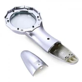 7x Büyüteç 6 Led Işık Aydınlatma 50mm Optik Lens El Büyüteç thumbnail 3