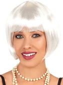 Beyaz Renk Parti Peruğu Kısa Küt Saç thumbnail 1
