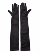 Siyah Renk Likralı Dirseğe Kadar Uzun Kumaş Eldiven 40 Cm thumbnail 4