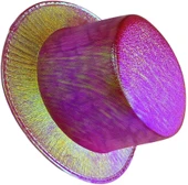 Fuşya Renk Işıltılı Hologram Kumaş Kaplama Fötr Silindir Şapka Yetişkin Boy thumbnail 2