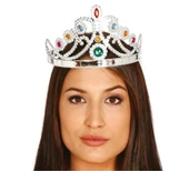 Gümüş Renk Plastik Prenses Tacı Kraliçe Tacı 60 Cm thumbnail 1