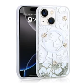 iPhone 14 / İphone 13 Kılıf Sıvılı Simli Baskılı Şeffaf Arka Yüzey Mossa Silikon Kılıf thumbnail 1