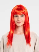 Kırmızı Renk Uzun Düz Parti Peruğu thumbnail 1