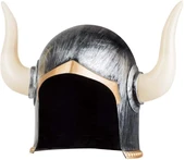 Mega Boynuzlu Viking Ivar Kaskı Eskitilmiş Desen Gümüş Renk thumbnail 2