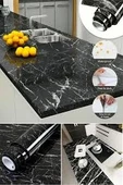 Siyah Mermer Desenli Yapışkanlı Tezgah Folyosu (3 Mt.x 60 Cm) thumbnail 2