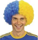 Sarı Lacivert Kıvırcık Afro Bonus Peruk Taraftar Bonus Saç thumbnail 1