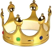 Plastik Kral Tacı Altın Renk Yetişkin Boy 55 Cm thumbnail 1