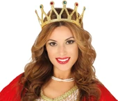 Rönesans Kostümlü Kraliyet Ortaçağ Altın Gold Kraliçe Prenses Tacı thumbnail 1