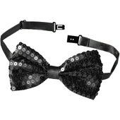 Gece Işıltısı Siyah Payetli Pullu Papyon 7x2 Cm thumbnail 3