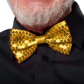 Gece Işıltısı Altın Payetli Pullu Papyon 7x2 Cm thumbnail 1