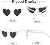 Beyaz Renk Kalp Gelin Düğün Gözlüğü 15x5 Cm thumbnail 3