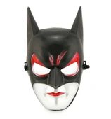 Kırmızı Gözlü Siyah Batman Maske - Lastikli Batgirl Maskesi 28x17 Cm thumbnail 1