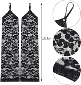 Parmak Askılı Zarif Gece Şıklığı Dantel Eldiven 40 Cm thumbnail 4