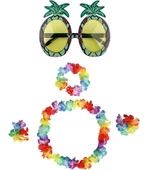 Renkli Ananas Gözlük, Taç, Kolye Ve Bileklik Seti - 1