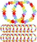 Hawaii Çiçekli Boyun Kolyesi - Renkli Tropikal Parti Leisi 12 Adet - 2