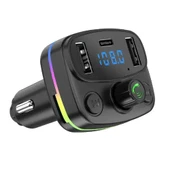 ACL AFT-10 Wireless, 1A 2xUSB, TF Kartlı Type-C, RGB Işıklı FM Transmitter Wireless thumbnail 1