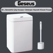 Sensörlü Otomatik Plastik Çöp Kovası 18 Litre + Deterjan Hazneli Silikon Klozet Fırçası thumbnail 1
