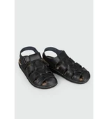 Ayakmod Siyah Cırtlı  Erkek Sandalet Apella M0307 M - 3