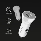 ACL AC-88 2.4A, 10W 2xUSB Araç içi Şarj Başlığı Araç İçi Şarj thumbnail 2