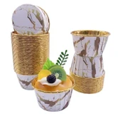 Cupcake/Muffin /Suffle Kek Kapsülü Mermer Desenli 50 Li thumbnail 1