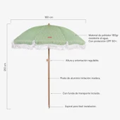 CARAMEL-CIZGILI YESIL SEMSIYE PUSKULLU - 2